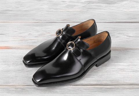 Burgundy leather Monkstraps